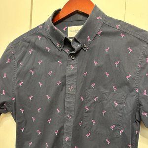 Men's Slim Flamingo Short Sleeve Shirt - S